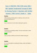 Exam 3&colon; NSG3100 &sol; NSG 3100 &lpar;Latest 2026 &sol; 2027 Update&rpar; Fundamental Concepts & Skills for Nursing Practice I &vert; Questions with Verified Answers &vert; 100&percnt; Correct &vert; Grade A&plus; - Galen&period;