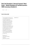 PALS All Questions &vert; Newest Version&vert; &vert; Real Exam &ndash; Based Questions & Verified Answers &vert;100&percnt; Accuracy Graded A&plus;