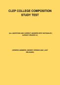 CLEP College Composition Study Test 2026 &vert; Verified Questions And Answers&comma; Essay Writing Practice&comma; Review Notes & Exam Prep