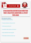 Utah Master Esthetician Written Test Practice Questions & Study Tips 2026