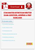 Utah Master Esthetician Written Exam Questions&comma; Answers & Prep Guide 2026 &lpar;NIC Theory Study Pack&rpar;
