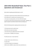 2024 IHSA Basketball Rules Test Part 1 Questions and Answers