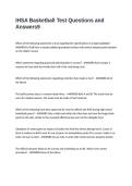 IHSA Basketball Test Questions and Answers