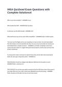 IHSA Quizbowl Exam Questions with Complete Solutions