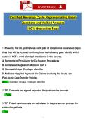 Certified Revenue Cycle Representative Exam &vert; Questions & Verified Answers