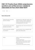 CBIC CIC Practice Exam &lpar;2026&rpar; comprehensive questions and verified answers &lpar; detailed & elaborated&rpar; ACTUAL EXAM 2026 TEST&excl;&excl;