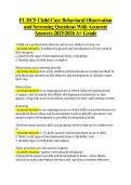 FL DCF Child Care Behavioral Observation &NewLine;and Screening Questions With Accurate &NewLine;Answers 20252026 A&plus; Grade 