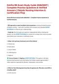 DaVita RN Exam Study Guide 2026&sol;2027 &vert; Complete Practice Questions & Verified Answers &vert; Dialysis Nursing Interview & Certification Prep