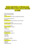 Florida Child Welfare Certification Exam &NewLine;Questions With Accurate Answers 20252026 &NewLine;A&plus; Grade&period;