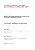 NUR 2063 PATHOPHYSIOLOGY EXAM  QUESTIONS AND ANSWERS LATEST UPDATE