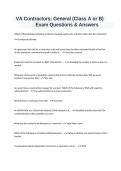 Virginia Contractors General License Class A or B Exam Questions and Answers