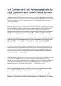Virginia Contractors License Class A Advanced Exam Questions and Answers