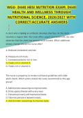 WGU D440 HESI Nutrition Exam Health and Wellness Through Nutritional Science Questions and Answers Study Guide A&plus;