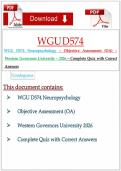 WGU D574 Neuropsychology &ndash; Objective Assessment &lpar;OA&rpar; &ndash; Western Governors University &ndash; 2026 &ndash; Complete Quiz with Correct Answers&NewLine;
