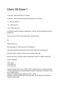 Chem 103 Exam 1 REVISED AND UPDATED FOR 2026&sol;2027 ACTUAL EXAM COMPLETE QUESTIONS AND CORRECT DETAILED ANSWERS &lpar;VERIFIED ANSWERS&rpar; &vert;ALREADY GRADED A&plus;&vert;&vert;BRAND NEW&excl;&excl;