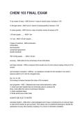 CHEM 103 FINAL EXAM REVISED AND UPDATED FOR 2026&sol;2027 ACTUAL EXAM COMPLETE QUESTIONS AND CORRECT DETAILED ANSWERS &lpar;VERIFIED ANSWERS&rpar; &vert;ALREADY GRADED A&plus;&vert;&vert;BRAND NEW&excl;&excl;&NewLine;