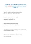 NSGD 3216 - Research in Nursing Practice Final Exam 2026-2027 Questions And Correct Answers Graded A&plus;