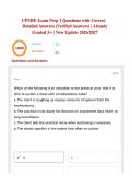 CPNRE Exam Prep 1 Questions with Correct Detailed Answers &lpar;Verified Answers&rpar; &vert; Already Graded A&plus; &vert; New Update 2026&sol;2027 