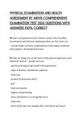 PHYSICAL EXAMINATION AND HEALTH &NewLine;ASSESSMENT BY JARVIS COMPREHENSIVE &NewLine;EXAMINATION TEST 2026 QUESTIONS WITH &NewLine;ANSWERS 100&percnt; CORRECT&NewLine;