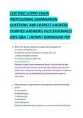 CERTIFIED SUPPLY CHAIN &NewLine;PROFESSIONAL EXAMINATION &NewLine;QUESTIONS AND CORRECT ANSWERS &NewLine;&lpar;VERIFIED ANSWERS&rpar; PLUS RATIONALES &NewLine;2026 Q&A &vert; INSTANT DOWNLOAD PDF
