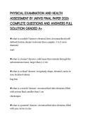 PHYSICAL EXAMINATION AND HEALTH &NewLine;ASSESSMENT BY JARVIS FINAL PAPER 2026 &NewLine;COMPLETE QUESTIONS AND ANSWERS FULL &NewLine;SOLUTION GRADED A&plus; 