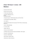 Chem 103 Exam 1 review - UW Madison REVISED AND UPDATED FOR 2026&sol;2027 ACTUAL EXAM COMPLETE QUESTIONS AND CORRECT DETAILED ANSWERS &lpar;VERIFIED ANSWERS&rpar; &vert;ALREADY GRADED A&plus;&vert;&vert;BRAND NEW&excl;&excl;&NewLine;
