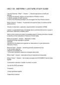 HSCI 130 - MIDTERM 1 &lpar;LECTURE&rpar; STUDY GUIDE