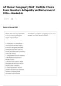 AP Human Geography Unit 1 Multiple Choice Exam Questions & Expertly Verified Answers &vert;  2026 &ndash; Graded A&plus;