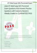 2026 ATI Med Surg CMS Proctored Exam Questions And Answers Practice Questions with Solutions Newest &vert; Already Graded A&plus; GUARANTEED PASS