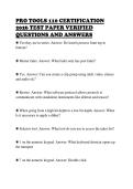 PRO TOOLS 110 CERTIFICATION &NewLine;2026 TEST PAPER VERIFIED &NewLine;QUESTIONS AND ANSWERS
