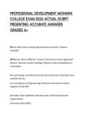 PROFESSIONAL DEVELOPMENT MOHAWK &NewLine;COLLEGE EXAM 2026 ACTUAL SCRIPT &NewLine;PRESENTING ACCURATE ANSWERS &NewLine;GRADED A&plus; 