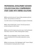 PROFESSIONAL DEVELOPMENT MOHAWK &NewLine;COLLEGE EXAM 2026 COMPREHENSIVE &NewLine;STUDY GUIDE WITH VERIFIED SOLUTIONS