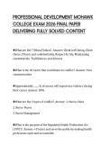 PROFESSIONAL DEVELOPMENT MOHAWK &NewLine;COLLEGE EXAM 2026 FINAL PAPER &NewLine;DELIVERING FULLY SOLVED CONTENT