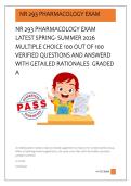 NR 293 PHARMACOLOGY EXAM &NewLine;LATEST SPRING- SUMMER 2026 &NewLine;MULTIPLE CHOICE 100 OUT OF 100 &NewLine;VERIFIED QUESTIONS AND ANSWERD &NewLine;WITH GETAILED RATIONALES  GRADED &NewLine;A
