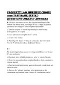PROPERTY LAW MULTIPLE CHOICE &NewLine;2026 TEST BANK TESTED &NewLine;QUESTIONS CORRECT ANSWERS 
