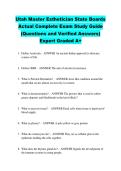 Utah Master Esthetician State Boards &NewLine;Actual Complete Exam Study Guide &NewLine;&lpar;Questions and Verified Answers&rpar; &NewLine;Expert Graded A&plus; 