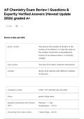 AP Chemistry Exam Review &vert; Questions & Expertly Verified Answers &lpar;Newest Update 2026&rpar; graded A&plus;