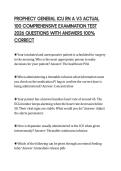 PROPHECY GENERAL ICU RN A V3 ACTUAL &NewLine;100 CERTIFICATION EVALUATION EXAMS 2026 &NewLine;QUESTIONS WITH SOLUTIONS GUARANTEED &NewLine;PASS 
