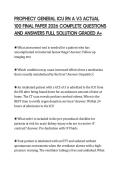 PROPHECY GENERAL ICU RN A V3 ACTUAL &NewLine;100 EXAM SCRIPT 2026 TESTED QUESTIONS &NewLine;AND CORRECT ANSWERS ALREADY PASSED 