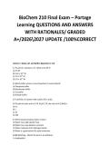 BioChem 210 Final Exam &ndash; Portage&NewLine;Learning QUESTIONS AND ANSWERS&NewLine;WITH RATIONALES&sol; GRADED&NewLine;A&plus;&sol;20262027 UPDATE &sol;100&percnt;CORRECT
