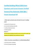 Certified Building Official &lpar;CBO&rpar; Exam &NewLine;Questions and Correct Answers Verified &NewLine;Answers&rpar; Plus Rationales 2026 Q&A &vert; &NewLine;Instant Download Pdf