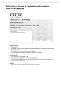 OCR A Level History A The American Revolution&NewLine;1740&ndash;1796 &lpar;Y212&sol;01&rpar; 