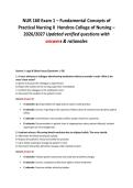 NUR 160 Exam 1 &ndash; Fundamental Concepts of&NewLine;Practical Nursing II Hondros College of Nursing &ndash;&NewLine;2026&sol;2027 Updated verified questions with&NewLine;answers & rationales