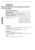 OCR A Level History A The Changing Nature of Warfare&NewLine;1792&ndash;1945 &lpar;Y315&sol;01&rpar;