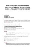 NYPD Auxiliary Police Practice Examination&NewLine;QUESTIONS AND ANSWERS WITH RATIONALES&sol;&NewLine;GRADED A&plus;&sol;20262027 UPDATE &sol;100&percnt;CORRECT&NewLine;