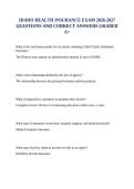IDAHO HEALTH INSURANCE EXAM 2026-2027 QUESTIONS AND CORRECT ANSWERS GRADED A&plus;