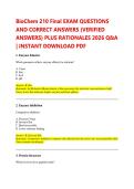 BioChem 210 Final EXAM QUESTIONS &NewLine;AND CORRECT ANSWERS &lpar;VERIFIED &NewLine;ANSWERS&rpar; PLUS RATIONALES 2026 Q&A &NewLine;&vert; INSTANT DOWNLOAD PDF