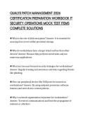 QUALYS PATCH MANAGEMENT 2026 &NewLine;CERTIFICATION PREPARATION WORKBOOK IT &NewLine;SECURITY OPERATIONS MOCK TEST ITEMS &NewLine;COMPLETE SOLUTIONS 