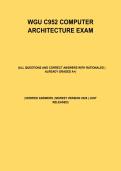 WGU C952 Computer Architecture Study Guide 2026 &vert; CPU Design&comma; Memory Systems&comma; Computer Organization & Exam Prep