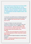 American Red Cross Lifeguarding Final Written EXAM &NewLine;2026 &vert;&vert; MOST RECENT EXAM 2026-2027 ACTUAL &NewLine;COMPLETE  REAL EXAM QUESTIONS AND CORRECT &NewLine;ANSWERS &lpar;VERIFIED ANSWERS&rpar; ALREADY GRADED &NewLine;A&plus; &vert; GUARANTEED SUCCESS&excl;&excl; NEWEST EXAM &vert; JUST &NewLine;RELEASED&excl;&excl;